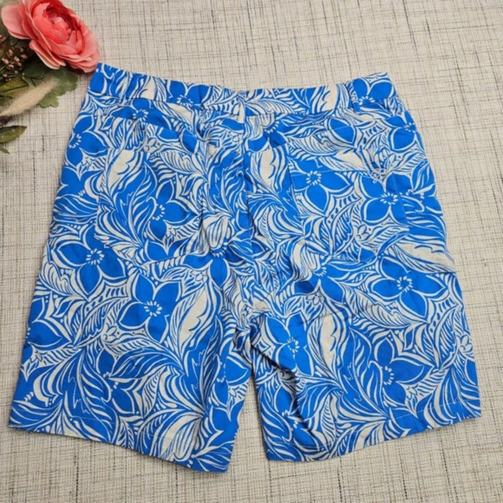 Stella Parker Collection‎ Floral Print Shorts Blue & White Size 8